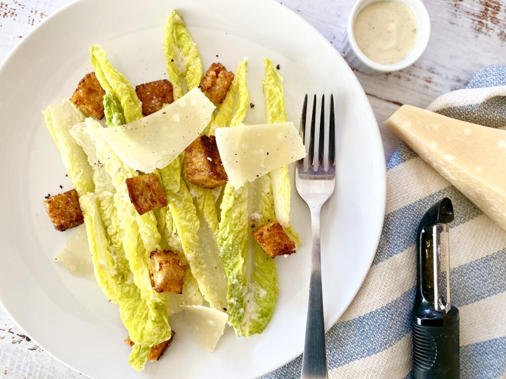 Caesar Salad with Big Chile Croutons, Pamela Morgan