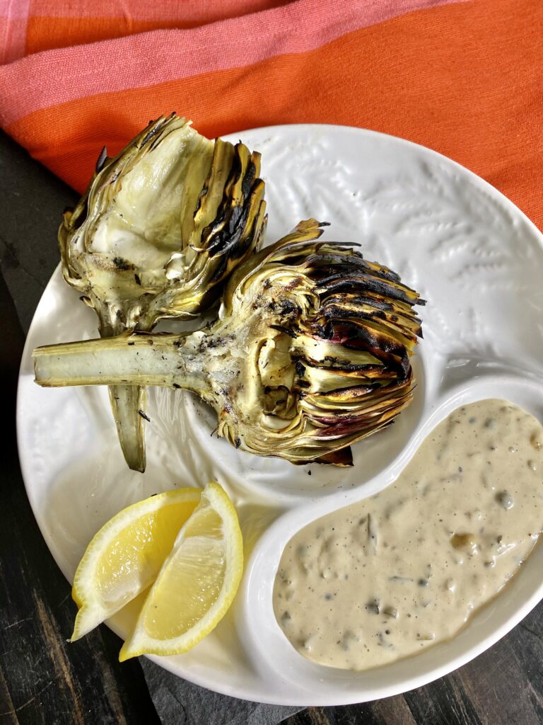 Grilled Artichokes with Remoulade, Pamela Morgan